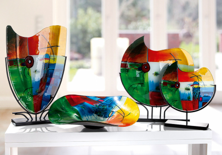 Arta sticlei - Serie 4 buc., Glass Art, Vază, dreptunghiulară, Sticlă, multicoloră, PU 1, L. 0 cm, L. 0 cm, H 0 cm