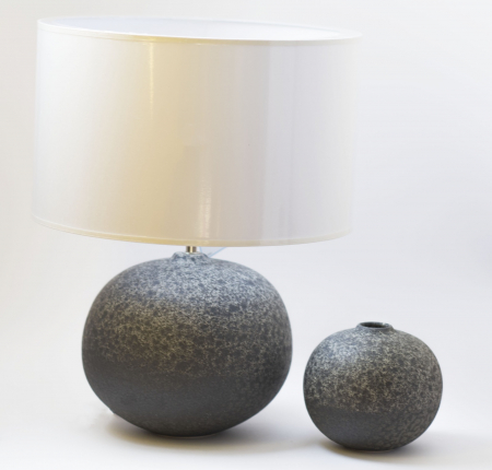 SALE % - Set 1 Lampa cu Vaza PERCAL, ceramica, gri, 20/13 cm