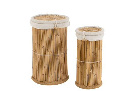 Cutii depozitare - Set 2 Coșuri Bamboo Natur