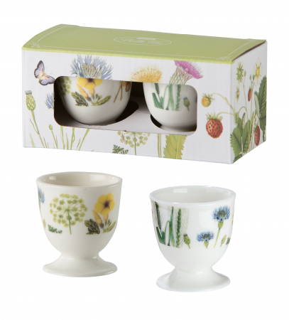 Set 2 cupe pentru ou Wild Flower, portelan, multicolor, 5.4x5 cm