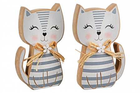 Animale - Set 2 decoratiuni Jasmin, MDF, Multicolor, 7.5x11.5x2.3 cm