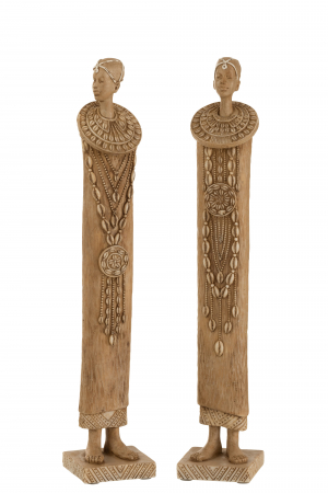 Tribal - Set 2 figurine African, Rasina, Maro, 7.5x7.5x40 cm