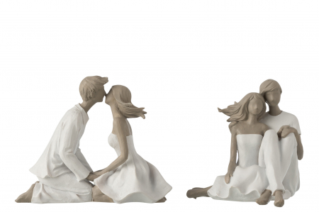 Dragobete - Set 2 figurine asortate, Compozit, Alb , 20.5x10x16.5 cm