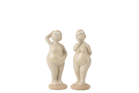 Mare si soare - Set 2 figurine, Ceramica, Bej, 15x6x18