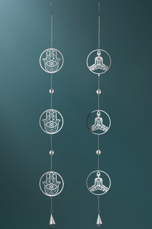 Clopotei de vant si ghirlande - Set 2 ghirlande, otel, Wellness