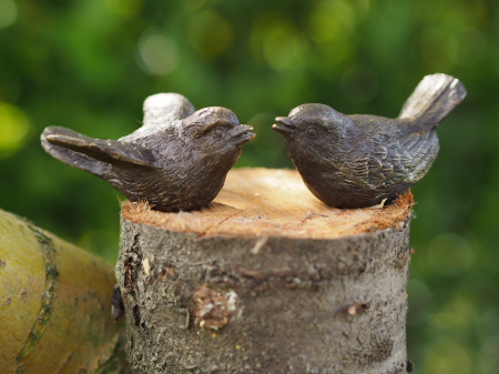 Figurine bronz - Set 2 pasari, Bronz, 3 x 6 x 7 cm