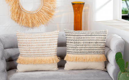 Perne si fete de perne - Set 2 pernite Ibitza, Panza, Multicolor, 45x0x45 cm