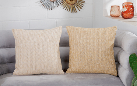 Perne si fete de perne - Set 2 pernite Natural, Panza, Maro, 45x45 cm