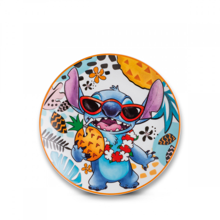 Farfurii - Set 2 piese, Farfurie, Stitch, Porțelan, alb, PU 3, D. 19 cm