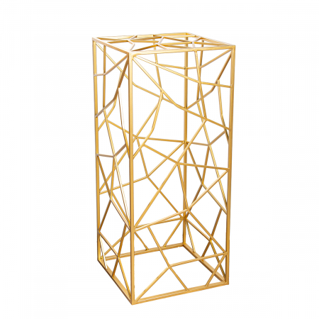 Postamente - Set 2, Postament decorativ, dreptunghiular, Precise, Metal, auriu, PU 1, L. 35,5 cm, L. 35,5 cm, H. 82 cm