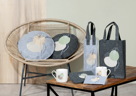 Suporturi pentru sticle - Set 2 sacose vin. Textil