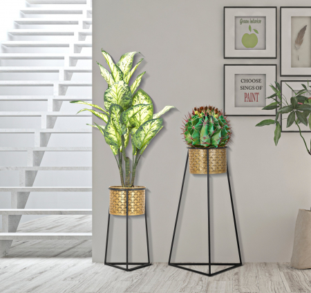 Ghivece si suporturi de flori - Set 2 suporturi flori COUPLE GLAX CM Ø 43X36X70-27X23X45 , Mauro Ferretti