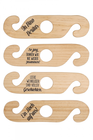 Suporturi pentru sticle - Set 2 suporturi pentru 2 pahare, lemn, maro, 26x7x1 cm