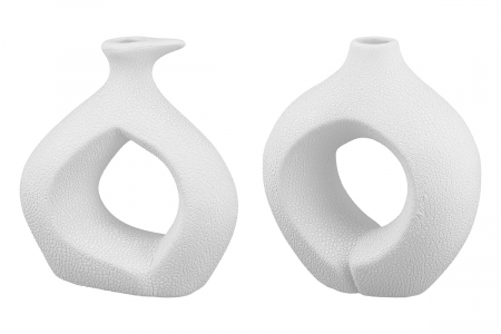 SALE % - Set 2 vaze Blance, Ceramica, Alb, 6x12x13 cm