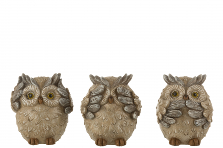 Animale - Set 3 figurine asortate, Compozit, Gri, 34x12x14 cm