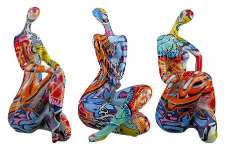 Street art - Set 3 figurine Street Art, Rasina, Multicolor, 13x21x14 cm
