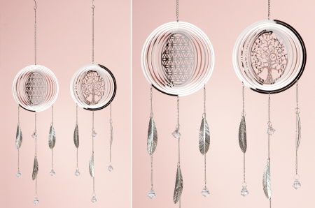 Clopotei de vant si ghirlande - Set 3 ghirlande Riposo, otel, argintiu, 18x79x2 cm