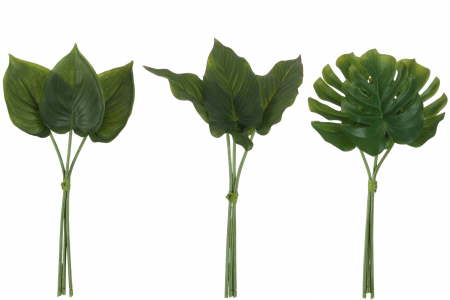 Plante artificiale si uscate - Set 3 plante artificiale, Material sintetic, Verde, 1x1x30