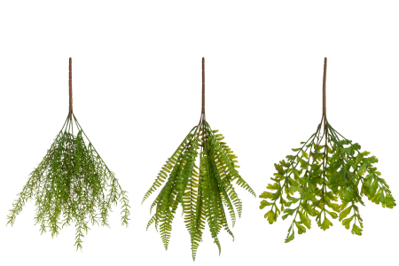 SALE % - Set 3 plante artificiale, Material sintetic, Verde, 25x6x45