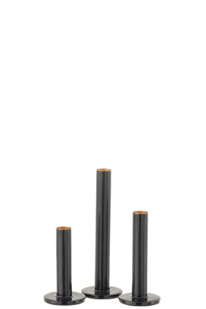 Suporturi lumanari - Set 3 suporturi pentru lumanari Jolipa, Metal, Albastru, 7x7x22 cm