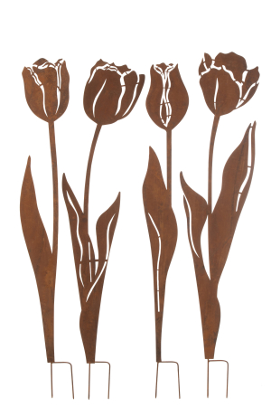 Decoratiuni terasa si gradina - Set 4 deco gradina, Metal, Maro, 20x1x112