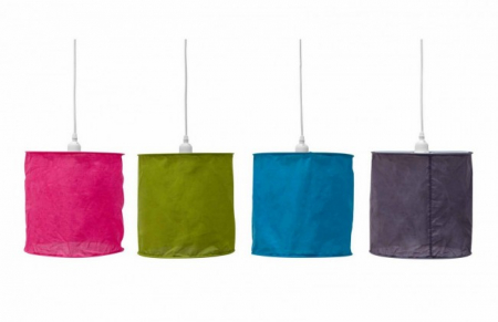 Lustre - Set 4 lustre, metal, fuchsia/verde/albastru deschis/verde inchis, 28x28cm