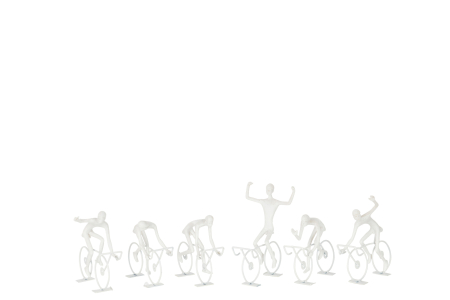 Sport - Set 6 figurine Cyclists, Rasina, Alb, 12x12x14 cm