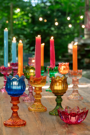 Lumanari - Set 6 lumanari, Ceara, Roz, 7x4.5x24 cm