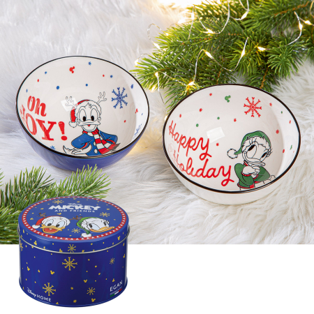 Bucatarie - Set de 2, Disney, Bol, „Donald Duck si Daisy Duck - Magia iernii”, Portelan, multicolor, PU 3, 2 asortate, H 6,5 cm, A. 11,5 cm