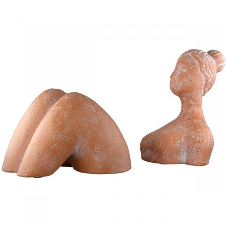 Modern - Set de 2, Figurină, Femeie, Rășină sintetică, portocaliu, PU 2, L. 12 cm, L. 22 cm, H 12 cm