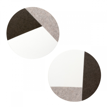 Servete si fete de masa - Set de masă, rotund, Melano, Pâslă, crem, PU 16, 2 buc. asortat, D. 38 cm