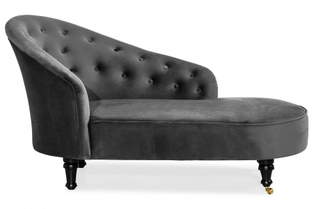 Sezlonguri si paturi de zi - Sezlong living Diana Classic, Gri inchis, 151x82x81 cm