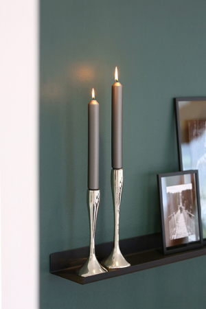 Suporturi lumanari - Sfesnic Chic, aluminiu, argintiu, 22x 8,5 cm