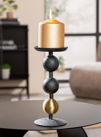 IN STOC - Sfesnic, Sfera, „Luipaard”, Fier, negru, PU 3, H 23,5 cm, A. 10 cm