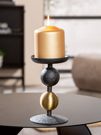 IN STOC - Sfesnic, Sfera, „Luipaard”, Fier, negru, PU 4, H 16,5 cm, A. 10 cm