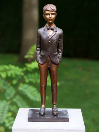 Figurine bronz - Statuie baiat 42 x 11 x 15 cm
