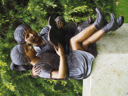 Statui - Statuie baiat si fata, Bronz,  80 X 53 X 52 cm