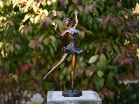 Figurine bronz - Statuie balerina, maro, Bronz 51 x 12 x 28 cm