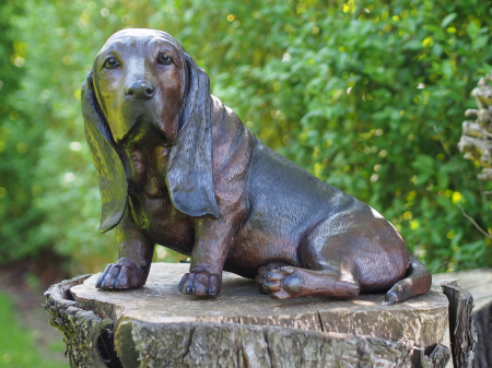Statui - Statuie caine basset, Bronz, 39 X 34 X 52 cm