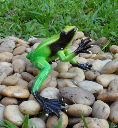 Figurine bronz - Statuie broasca de padure, Bronz, 6 x 12 x 17 cm