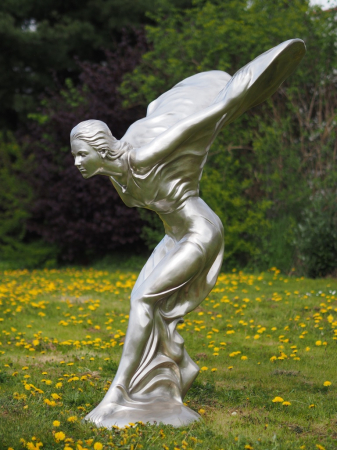 Figurine bronz - Statuie bronz, Flying Lady, placata cu nickel, 110 x 100 x 175 cm