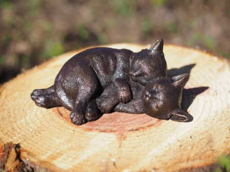 Figurine bronz - Statuie bronz, Pereche de pisici