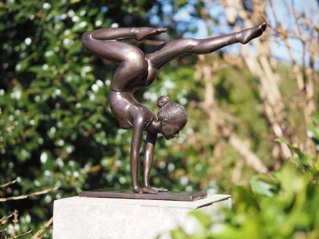 Figurine bronz - Statuie bronz, Yoga, fată, 36 x 12 x 40 cm