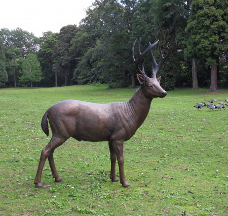 Statui - Statuie cerb, Bronz, 135 X 35 X 102 cm