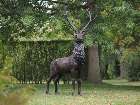 Statui - Statuie cerb, Bronz, 216 X 66 X 112 cm