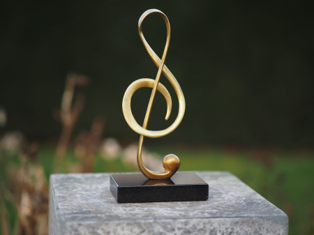 Figurine bronz - Statuie cheie muzicala, Bronz, 23 x 7 x 11 cm