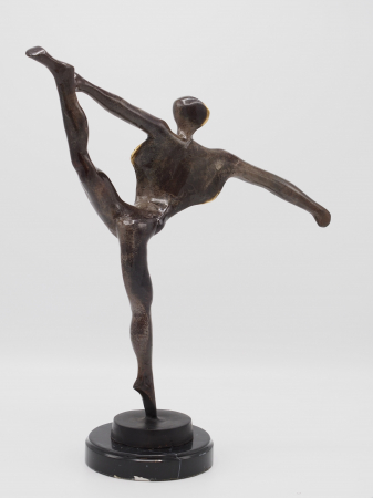Figurine bronz - Statuie dansator modern, Bronz, 42 x 15 x 34 cm