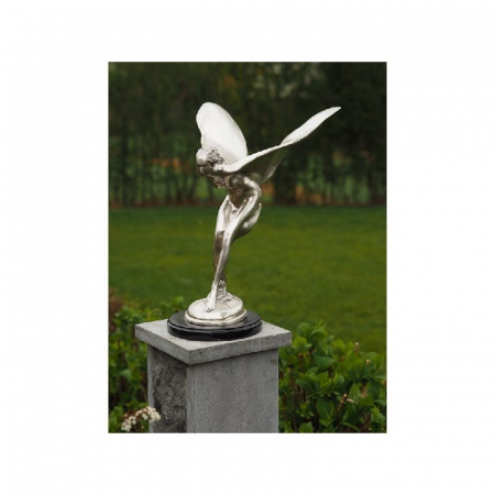 Figurine bronz - Statuie doamna zburatoare placata cu argint, Bronz, 49 x 39 x 30 cm