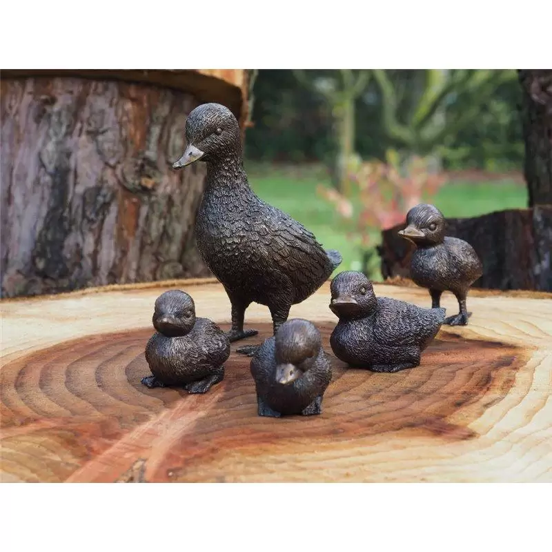 Figurine bronz - Set de 5 Figurine, Bronz, Ducks 19 x 8 x 16 cm
