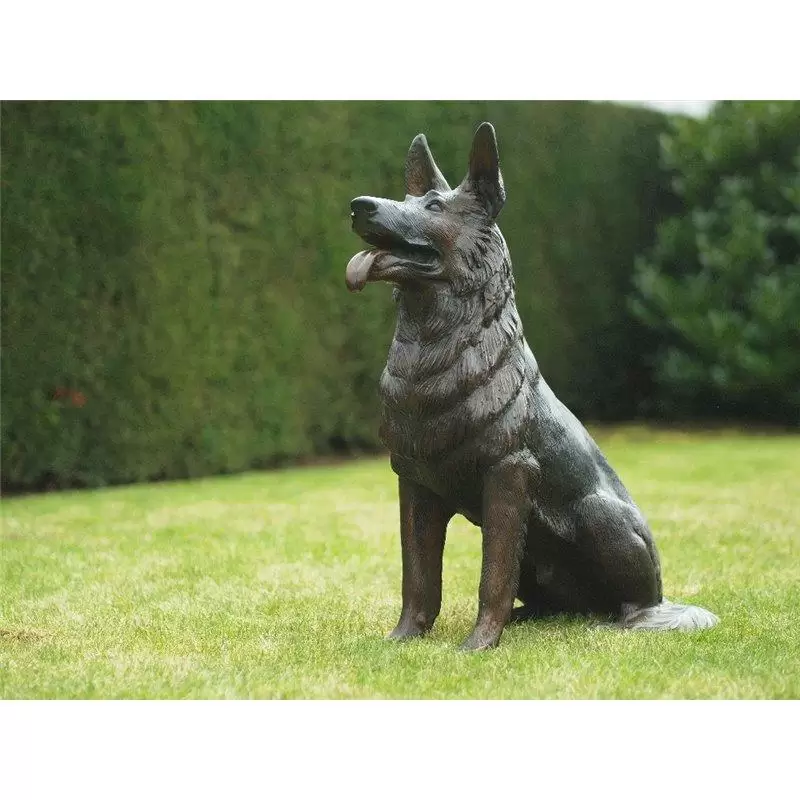 Statui - Statuie caine care sta jos, Bronz, 75 X 33 X 55 cm